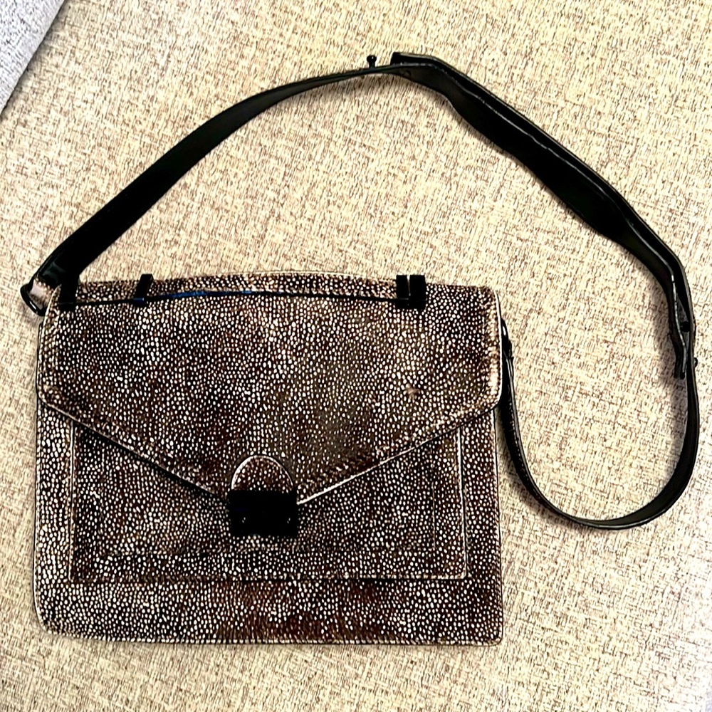 Loeffler Randall Two Tone Animal Print Purse